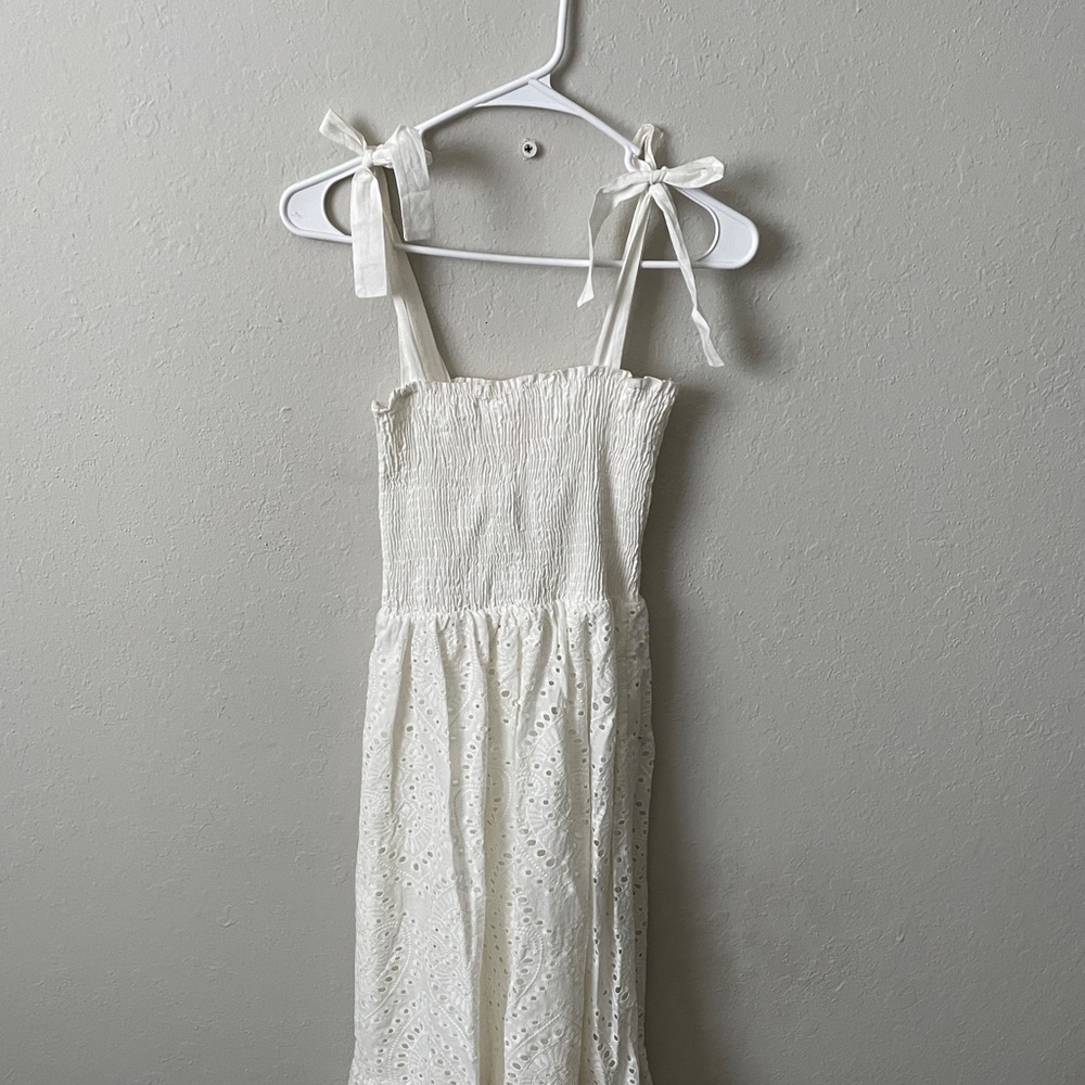 Pink Lily white dress